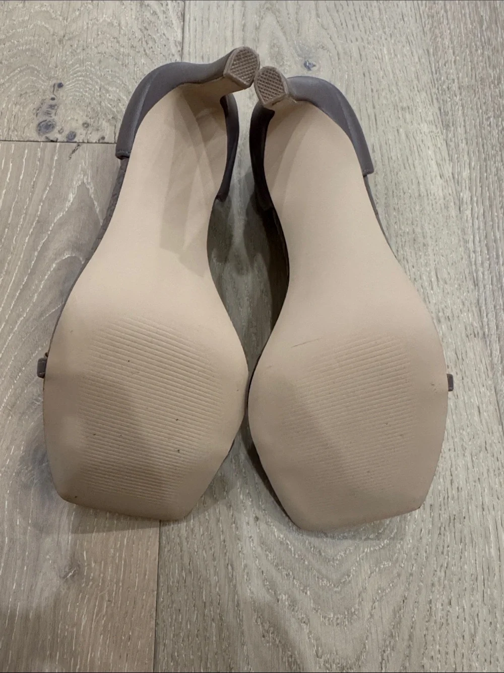 Steve Madden Taupe Croc-Embossed Square Toe Ankle Strap Heels